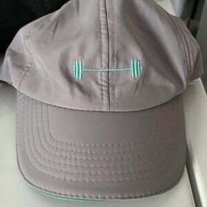 Gray Cap with Barbell Embroidery